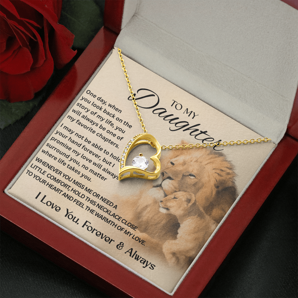 To My Daughter | Make Her Heart Melt – Forever Love Knot Necklace for Your Daughter | Meaningful Jewelry | Heart Design | Daughter Gift