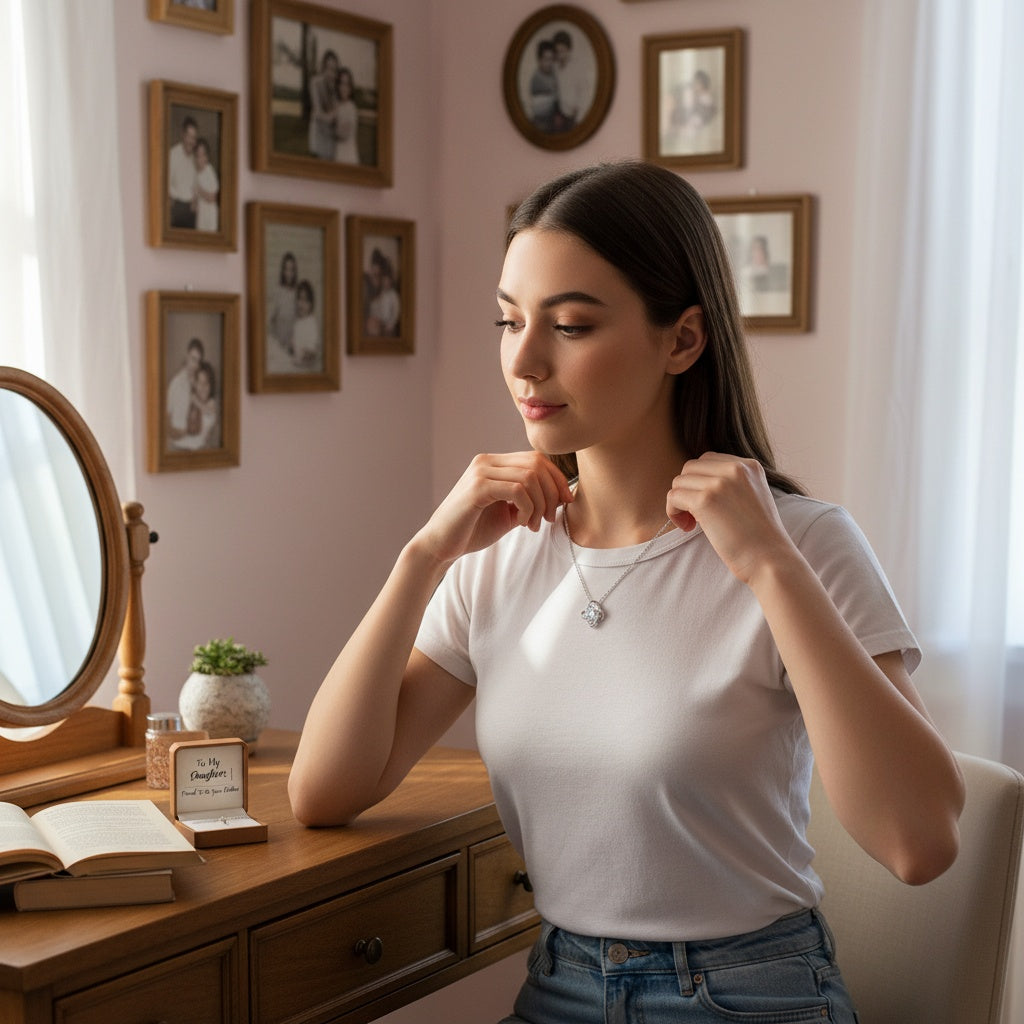 To My Daughter | Proud To Be Your Father (Love Knot Necklace)