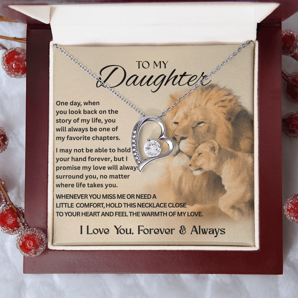 To My Daughter | Make Her Heart Melt – Forever Love Knot Necklace for Your Daughter | Meaningful Jewelry | Heart Design | Daughter Gift