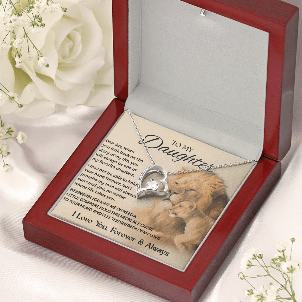 To My Daughter | Make Her Heart Melt – Forever Love Knot Necklace for Your Daughter | Meaningful Jewelry | Heart Design | Daughter Gift