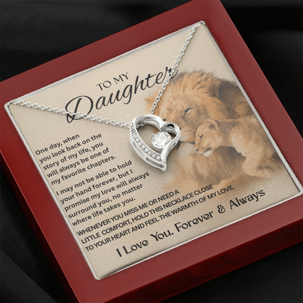 To My Daughter | Make Her Heart Melt – Forever Love Knot Necklace for Your Daughter | Meaningful Jewelry | Heart Design | Daughter Gift