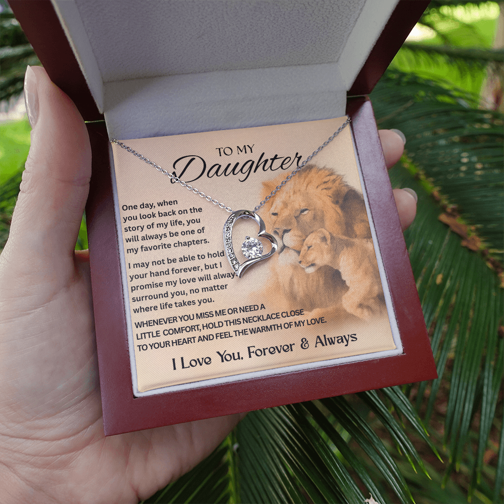To My Daughter | Make Her Heart Melt – Forever Love Knot Necklace for Your Daughter | Meaningful Jewelry | Heart Design | Daughter Gift