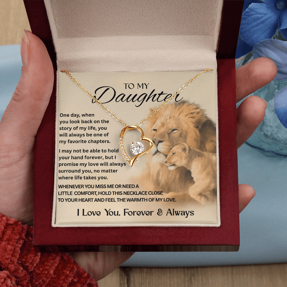 To My Daughter | Make Her Heart Melt – Forever Love Knot Necklace for Your Daughter | Meaningful Jewelry | Heart Design | Daughter Gift