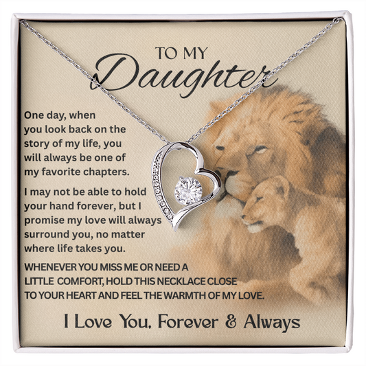 To My Daughter | Make Her Heart Melt – Forever Love Knot Necklace for Your Daughter | Meaningful Jewelry | Heart Design | Daughter Gift
