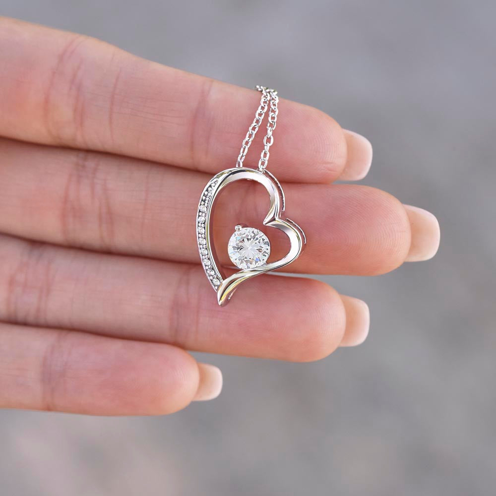 To My Daughter | Make Her Heart Melt – Forever Love Knot Necklace for Your Daughter | Meaningful Jewelry | Heart Design | Daughter Gift