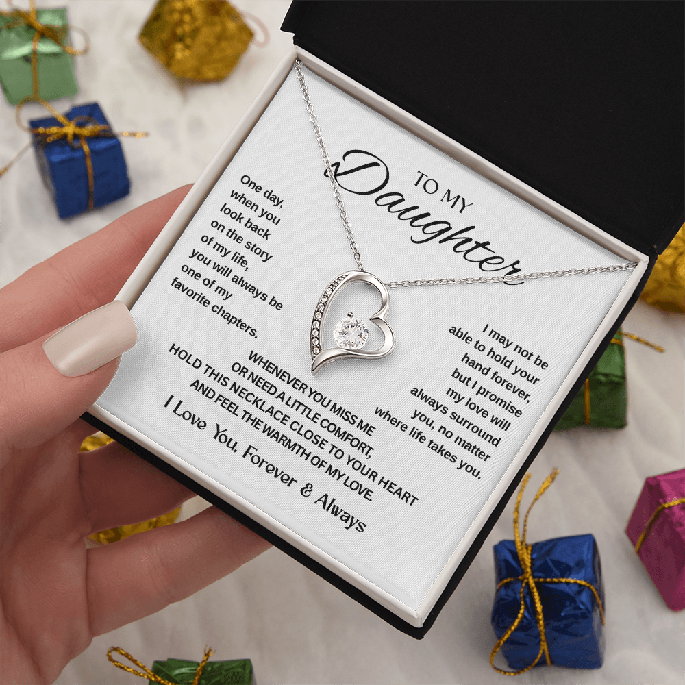 Your Love, Her Keepsake – To My Daughter Forever Love Necklace | Love Mom or Dad | The Perfect Gift