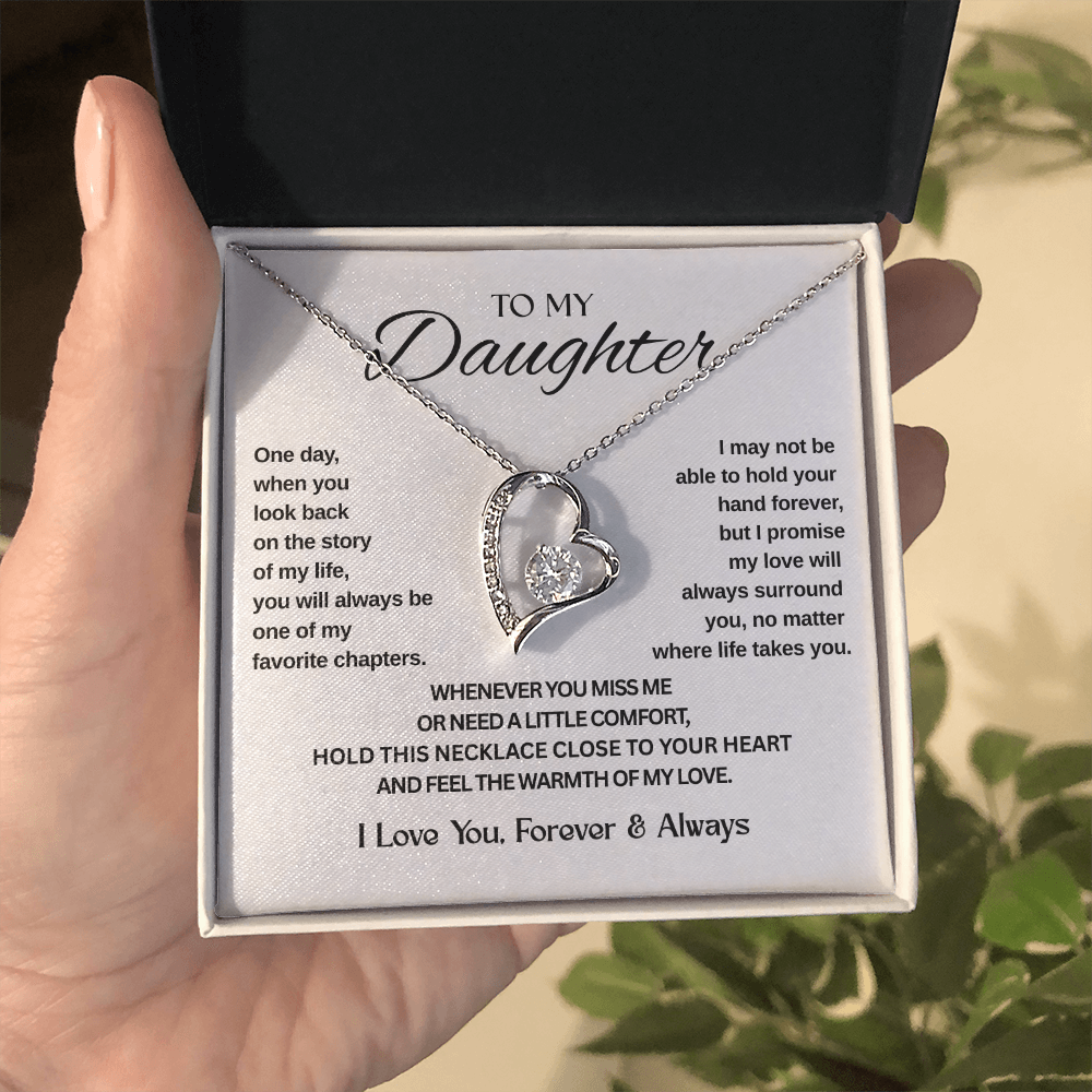 Your Love, Her Keepsake – To My Daughter Forever Love Necklace | Love Mom or Dad | The Perfect Gift
