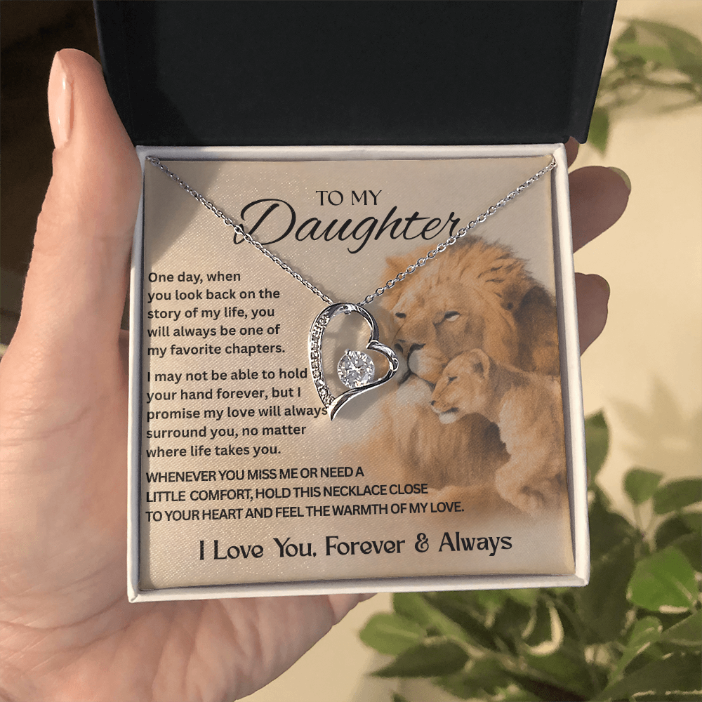 To My Daughter | Make Her Heart Melt – Forever Love Knot Necklace for Your Daughter | Meaningful Jewelry | Heart Design | Daughter Gift