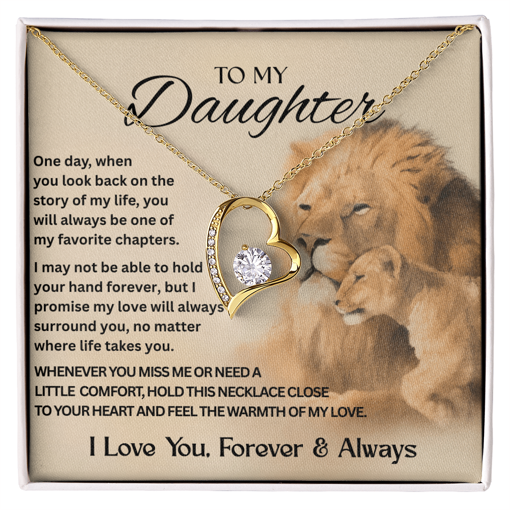 To My Daughter | Make Her Heart Melt – Forever Love Knot Necklace for Your Daughter | Meaningful Jewelry | Heart Design | Daughter Gift
