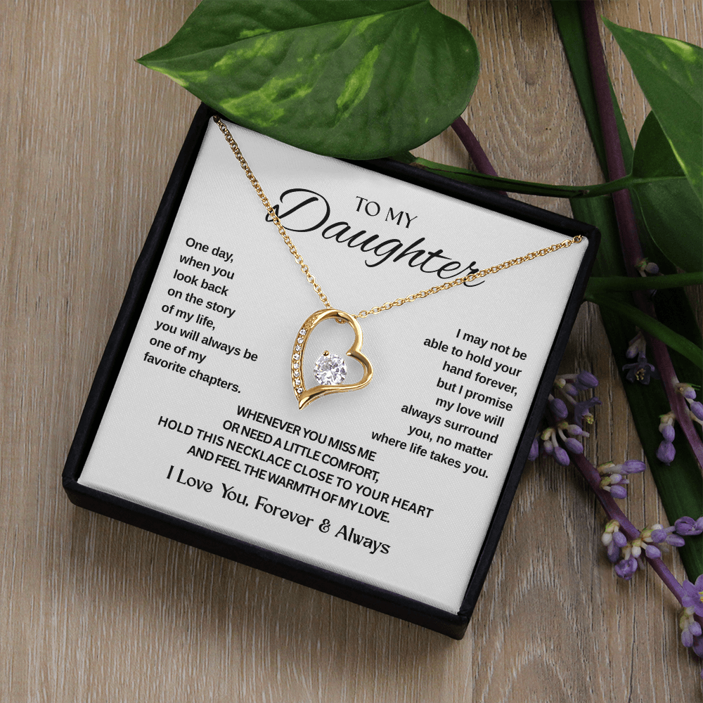 Your Love, Her Keepsake – To My Daughter Forever Love Necklace | Love Mom or Dad | The Perfect Gift