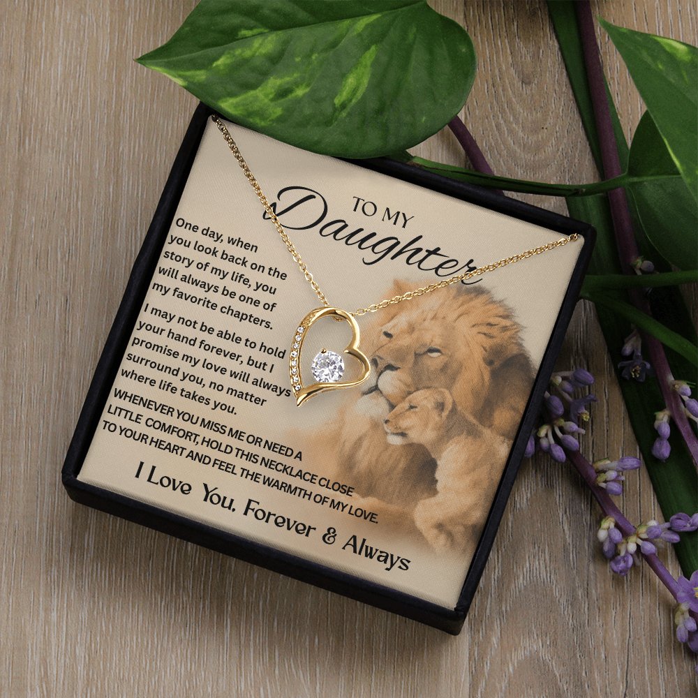 To My Daughter | Make Her Heart Melt – Forever Love Knot Necklace for Your Daughter | Meaningful Jewelry | Heart Design | Daughter Gift