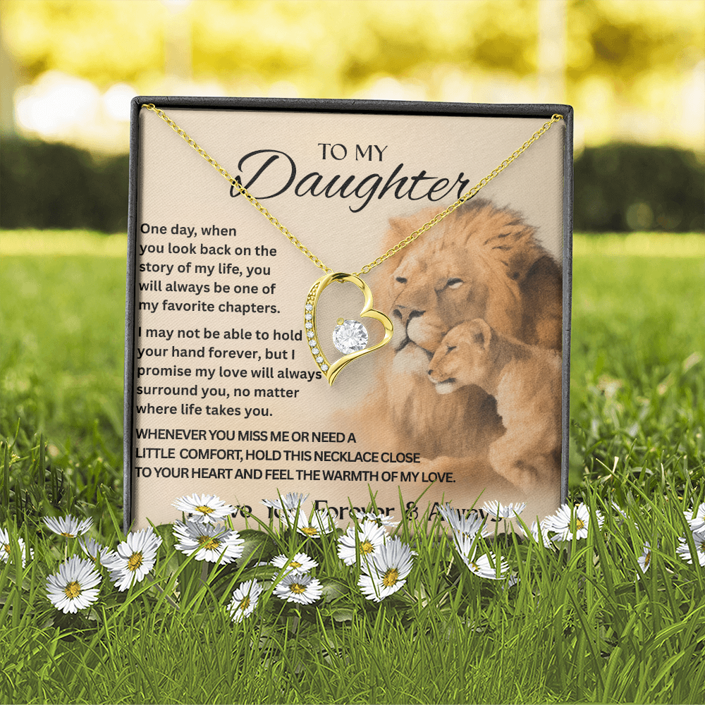 To My Daughter | Make Her Heart Melt – Forever Love Knot Necklace for Your Daughter | Meaningful Jewelry | Heart Design | Daughter Gift