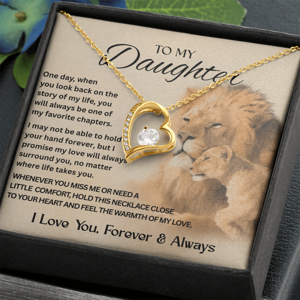 To My Daughter | Make Her Heart Melt – Forever Love Knot Necklace for Your Daughter | Meaningful Jewelry | Heart Design | Daughter Gift