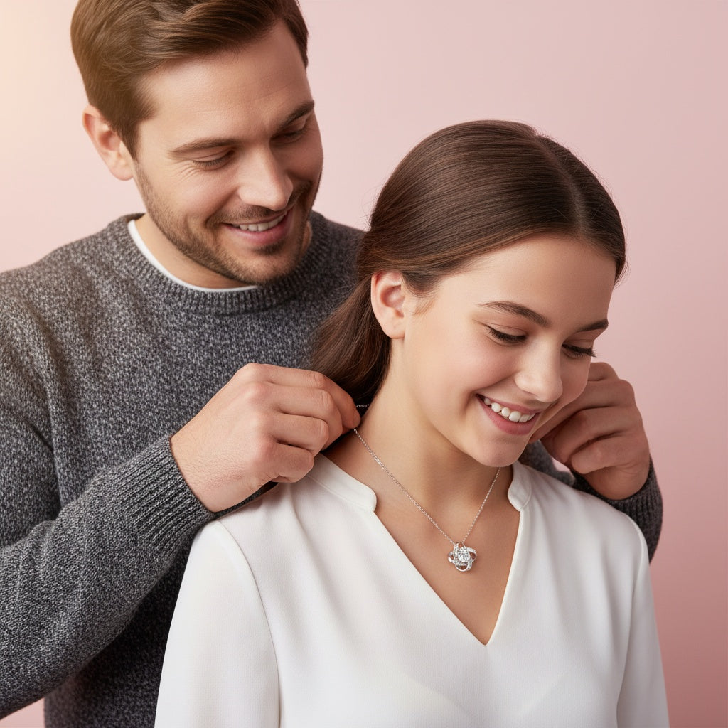 To My Daughter | Proud To Be Your Father (Love Knot Necklace)
